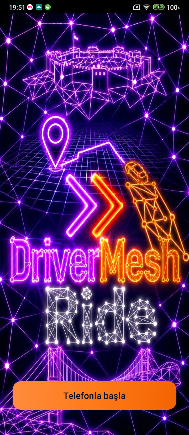 Drivermesh Ride app home